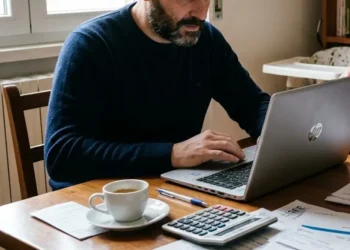 Una famiglia consulta il calendario dei pagamenti dell'Assegno unico sul portale INPS