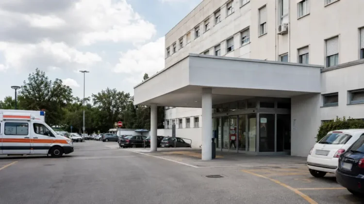 Ingresso di un ospedale italiano, immagine simbolica legata al caso del bimbo morto a Catanzaro