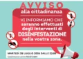 Avviso del Comune di Scicli sulla disinfestazione del 28 luglio 2026 nel centro storico con intervento previsto dalle ore 23.