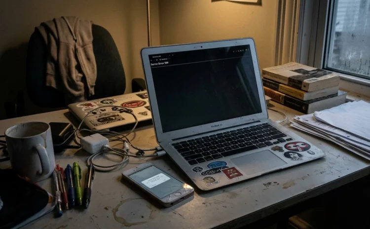 Computer e smartphone mostrano un errore di accesso durante il disservizio di Facebook.