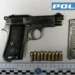 Pistola semiautomatica modificata e munizioni sequestrate dalla Polizia di Stato a Comiso
