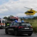Elisoccorso, ambulanza e Carabinieri sul luogo dell'incidente stradale sulla provinciale Vittoria-Santa Croce Camerina.