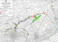 Mappa del progetto di potenziamento della viabilità tra la SS 115, l'aeroporto di Comiso e la SS 514 Ragusa-Catania con il tracciato dei lotti funzionali.