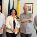 Da sinistra: il maestro Giannino Amore, la presidente del Libero Consorzio Comunale di Ragusa Maria Rita Schembari, Mons. Marco Frisina e Salvatore Di Blasi durante la presentazione dell'evento "Cantare Amantis Est".