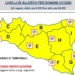 Mappa della Sicilia con allerta meteo gialla e simboli di temporali prevista per il 3 luglio 2026