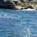 Scorcio del mare di Cava d'Aliga con acqua limpida e costa rocciosa sullo sfondo