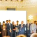 Il team di Geostudiogroup riunito sul palco durante la celebrazione dei 20 anni di attività e l'inaugurazione della nuova sede a Ragusa.