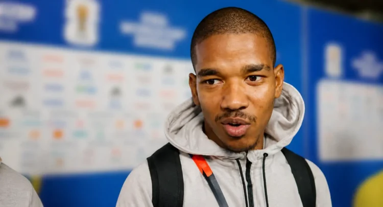 Jayden Adams durante un’intervista nella zona media dei Mondiali 2026.