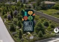 Rendering del Parco Urbano delle Quattro Stagioni nel quartiere Sorda a Modica, con alberi, percorsi pedonali e aree verdi previste dal progetto