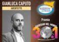 Ritratto dell'architetto Gianluca Caputo, premiato alla 31ª edizione del Premio Ragusani nel Mondo 2026, con il logo dell'associazione e della manifestazione