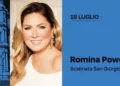 Locandina dell'evento con Romina Power al Festival Letterario Scenari di Modica, in programma il 18 luglio alle ore 21 sulla scalinata di San Giorgio