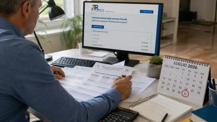 Contribuente consulta le comunicazioni della rottamazione cartelle nell'area riservata dell'Agenzia delle Entrate-Riscossione