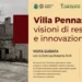 Locandina della visita guidata a Villa Penna di Scicli con fotografia del complesso storico e informazioni sull'evento.