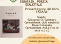Locandina della presentazione del libro Tabarè di Giovanna Drago durante la serata di poesia dialettale al Club Nautico di Scoglitti.