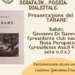Locandina della presentazione del libro Tabarè di Giovanna Drago durante la serata di poesia dialettale al Club Nautico di Scoglitti.
