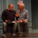 Toti e Totino durante una scena dello spettacolo "Eccoci qua" sul palco dell'Auditorium Mediterraneo "Nannino Ragusa" di Marina di Modica