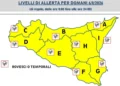 Mappa della Sicilia con allerta gialla per rovesci o temporali il 6 agosto 2026