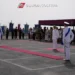 Cerimonia di avvicendamento al comando della Capitaneria di porto di Pozzallo, ufficiali in uniforme sul piazzale