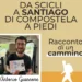 Antonio Giannone tiene in mano il documento con i timbri del Cammino di Santiago, seduto a bordo di un furgone