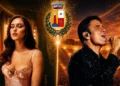 Locandina con la cantante Gaia e il cantante Sal Da Vinci, al centro lo stemma del Comune di Portopalo di Capo Passero