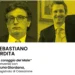Locandina con i ritratti di Sebastiano Ardita e Bruno Giordano per la presentazione del libro «Il coraggio del Male»