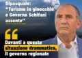 Nello Dipasquale su sfondo di nube di cenere vulcanica e un virgolettato del deputato