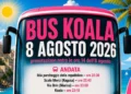 Locandina del Bus Koala 8 agosto 2026 con orari delle fermate: Ibla, Scalo Merci, Via Brin, Koala.