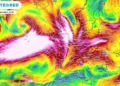 Mappa ECMWF di Meteored con pressione e venti sull'Europa: bassa pressione atlantica in movimento verso il continente