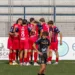 I giocatori del Modica Calcio festeggiano insieme dopo una rete durante la partita