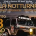 Jeep fuoristrada con fari accesi al tramonto, locandina della Notturna organizzata dal Club La Contea Off Road a Giarratana