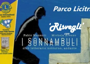 Locandina dello spettacolo «Risvegli» con «I Sonnambuli», Fabio Manenti e Michele Arezzo, al Parco Licitra di Ragusa.