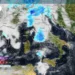 Mappa satellitare Meteored con nuvolosità e precipitazioni su Italia ed Europa