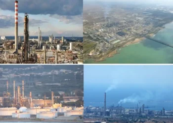 Quattro impianti di raffinazione del petrolio in Sicilia, tra ciminiere e complessi industriali sulla costa