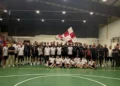 Le squadre di Avimec Modica e Domotek Reggio Calabria in foto di gruppo a fine allenamento congiunto