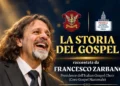 Logo della Modica Gospel Academy: un campanile barocco disegnato in rosso sopra il nome in rosso e blu e la sigla MGA