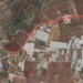 Vista satellitare nel territorio di Scicli: in rosso il tratto della SR 73 Spinazza-Piano Grande tra serre e campi