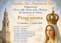 Locandina con il programma di arrivo della statua della Madonna di Fatima a Valguarnera