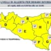 Mappa della Sicilia con le zone di allerta gialla per rovesci o temporali il 20 settembre 2026