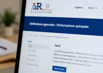Schermo con la pagina web sulla rottamazione quinquies della Riscossione. Immagine generata con intelligenza artificiale