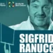 Sigfrido Ranucci ritratto nella locandina di Vittoria con i loghi della Città e della Scuola dei Beni Comuni