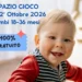 Locandina Spazio Gioco: bambino sorridente in maglia a righe, scritte «dal 12 ottobre 2026», «18-36 mesi», «100% gratuito»