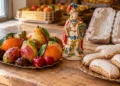 Dolci dei morti siciliani: martorana, pupo di zucchero e ossa di morto. Immagine generata con intelligenza artificiale.
