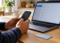 Smartphone e portatile con casella di posta per il domicilio digitale. Immagine generata con intelligenza artificiale.
