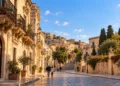Scalinata di chiesa barocca come nel set di Divorzio all’italiana. Immagine generata con intelligenza artificiale