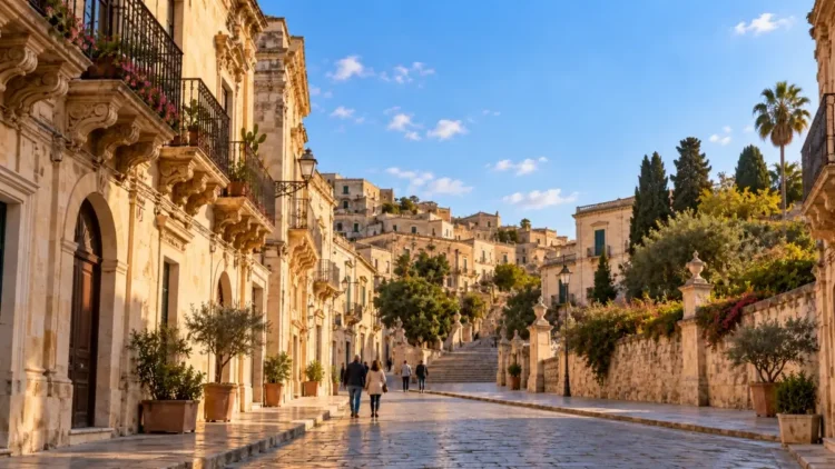 Scalinata di chiesa barocca come nel set di Divorzio all’italiana. Immagine generata con intelligenza artificiale