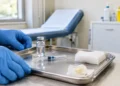 Vaccino contro il fuoco di Sant’Antonio pronto in un ambulatorio. Immagine generata con intelligenza artificiale