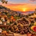 Porcini, castagne e fichi d’india agli stand di una sagra in Sicilia. Immagine generata con intelligenza artificiale